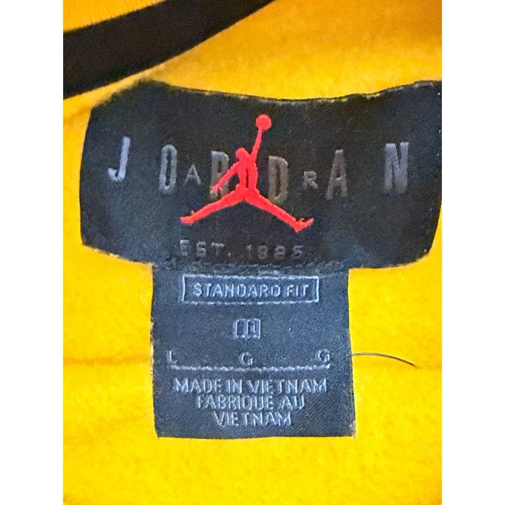 Jordan Mens Sport DNA Pullover Hoodie Yellow Graphic Jumpman Sweatshirt Large